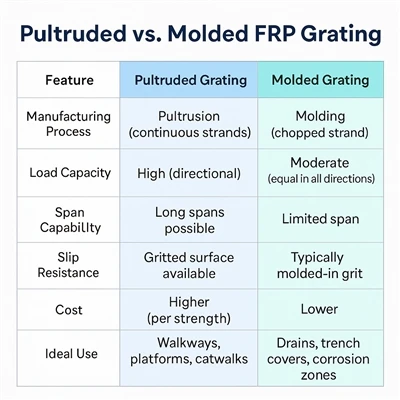 Pultruded vs . vormitud FRP -restimine: millise peaksite valima?